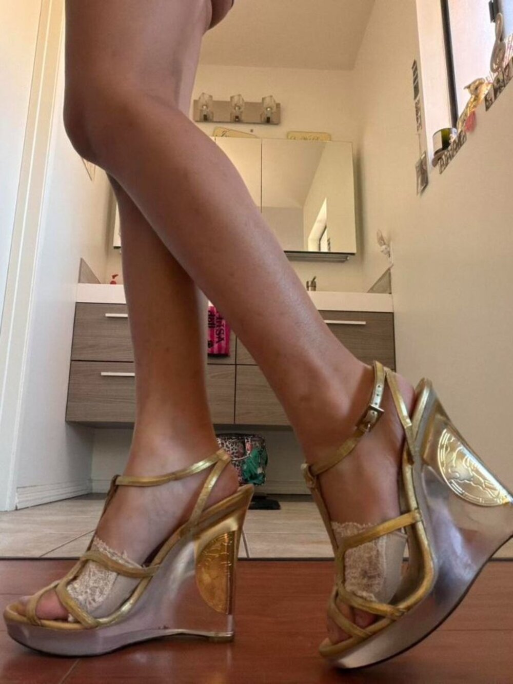 THE GILDED VERSACE MEDUSA WEDGES
